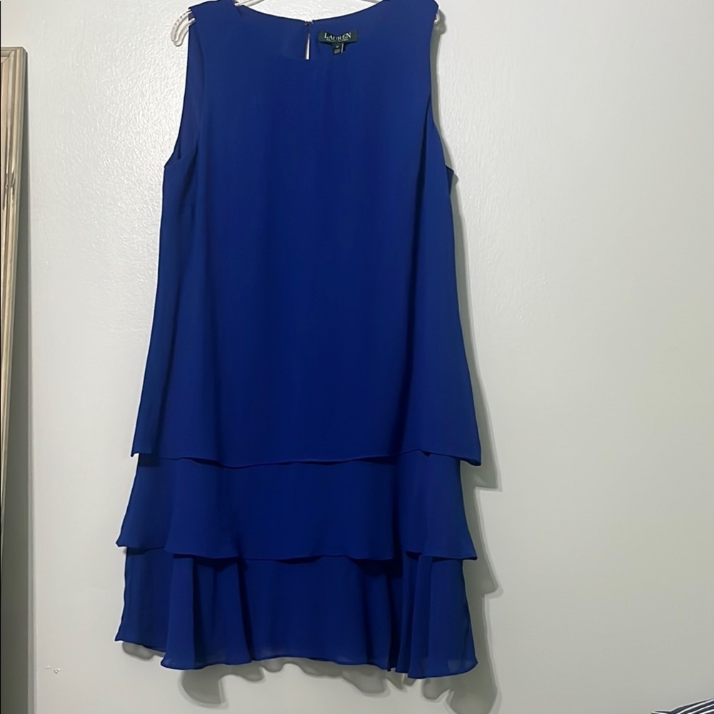 Ralph Lauren Royal Blue Sleeveless Tiered Mini Dress